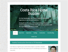 Tablet Screenshot of costaricahomebuilder.com